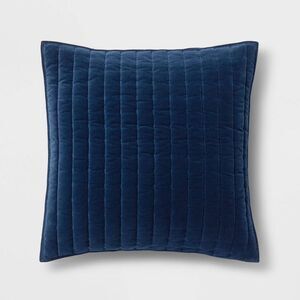 Threshold - Euro Channel Stitch Velvet Quilt Sham Navy - Thres Navy